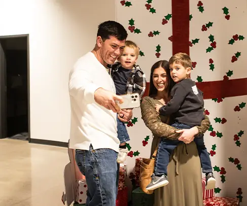 two people taking picture