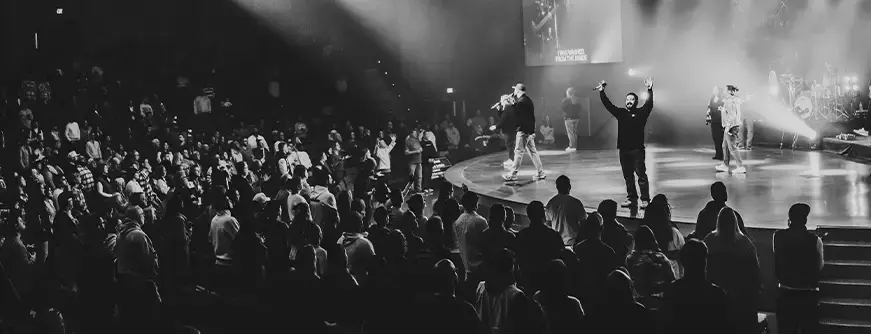 Worship service crowd